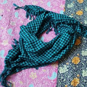 Blue and black checkered square scarf Hot Topic